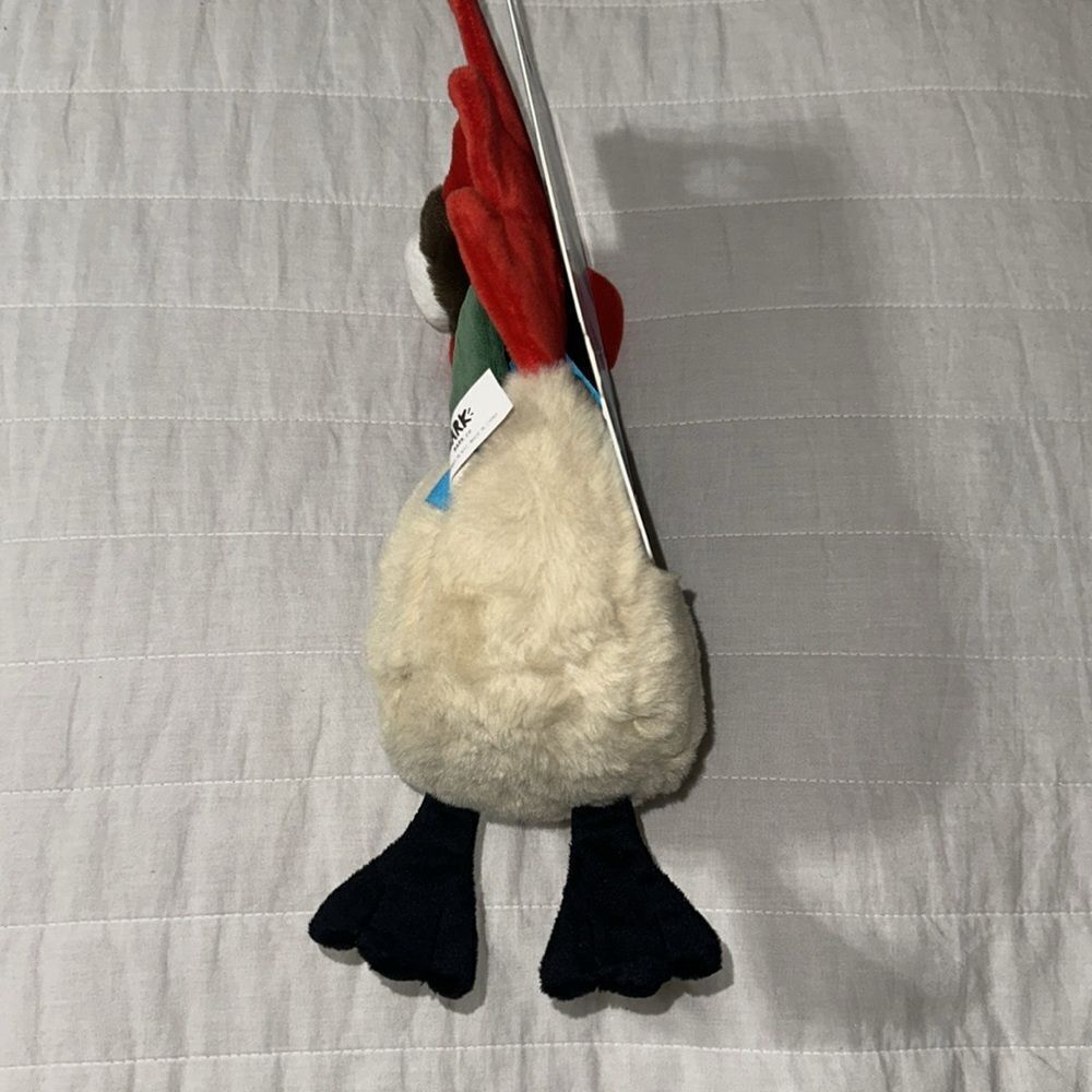 BARK Cockk-a-Doodle-Chew Brown Red Yellow White Green Beige Rooster Dog Toy - Picture 12 of 16